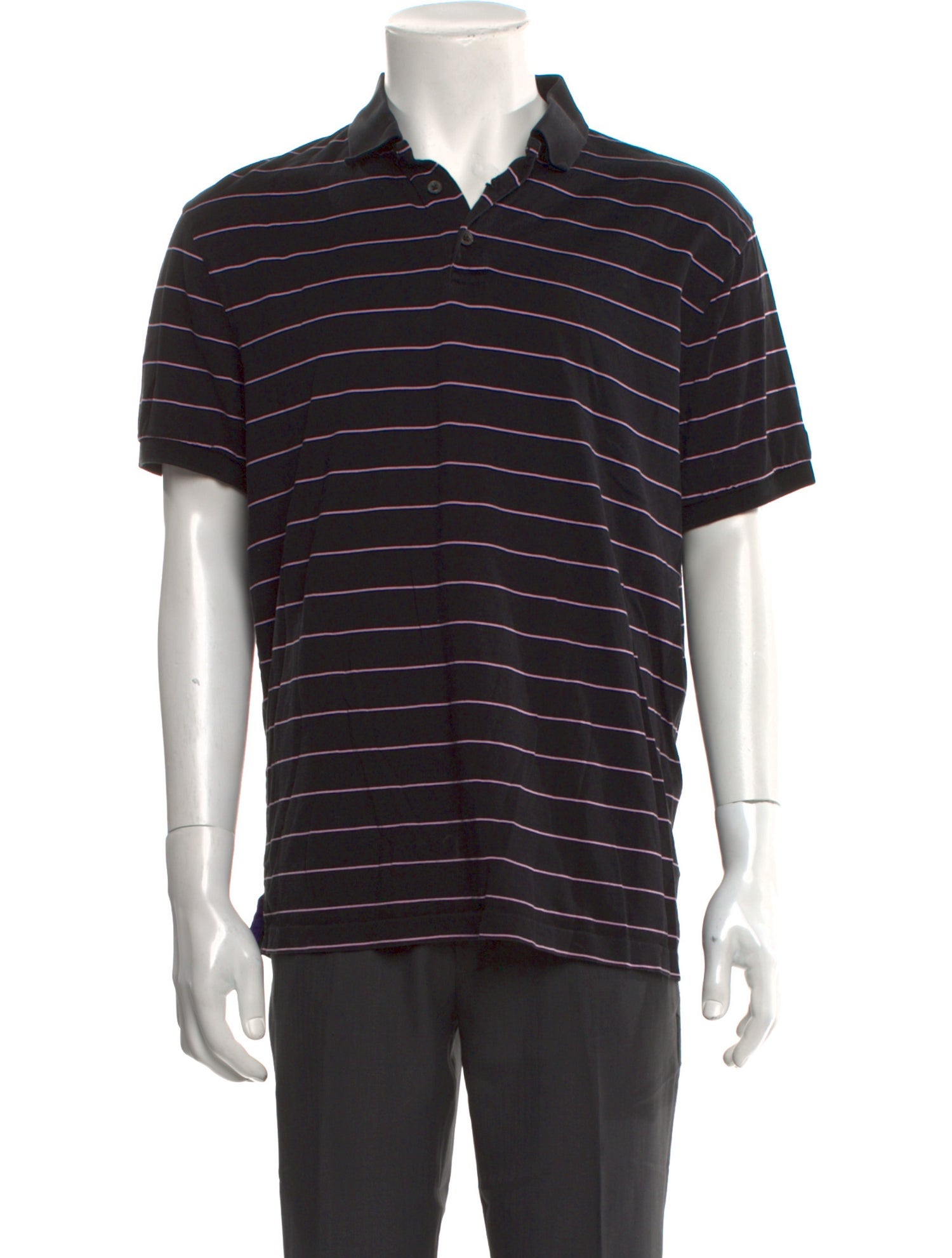 Ralph Lauren Purple Label Striped Collar Polo Shirt