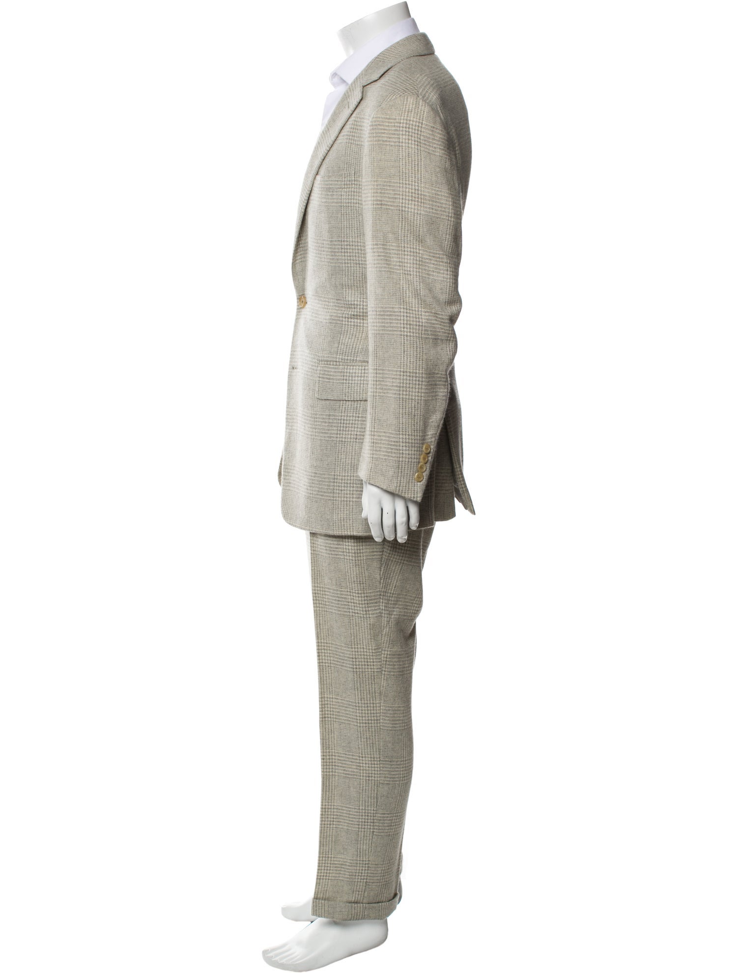 Ralph Lauren Purple Label Cashmere Plaid Print Two-Piece Blazer