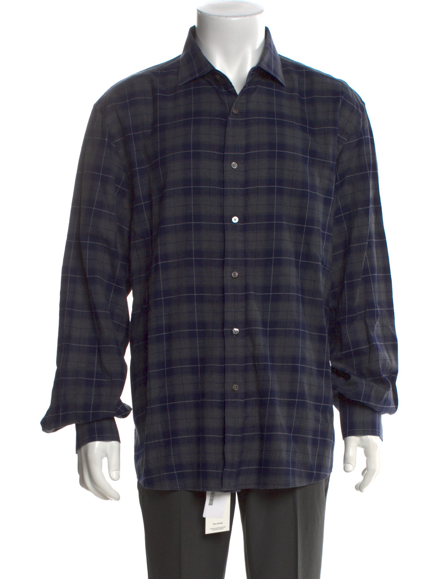 Ralph Lauren Purple Label Plaid Print Long Sleeve Shirt