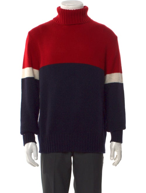 Ralph Lauren Purple Label Cashmere Colorblock Pattern Pullover