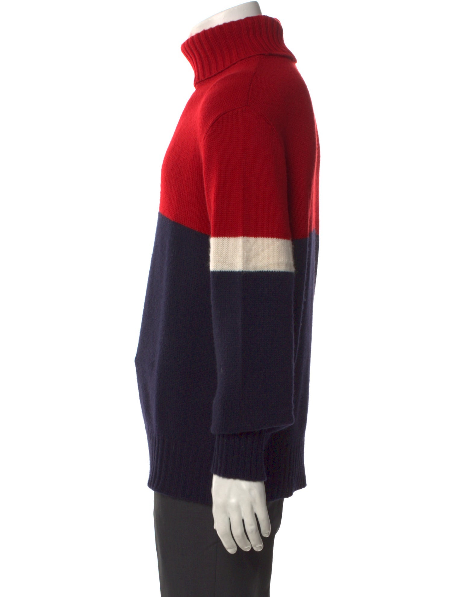 Ralph Lauren Purple Label Cashmere Colorblock Pattern Pullover