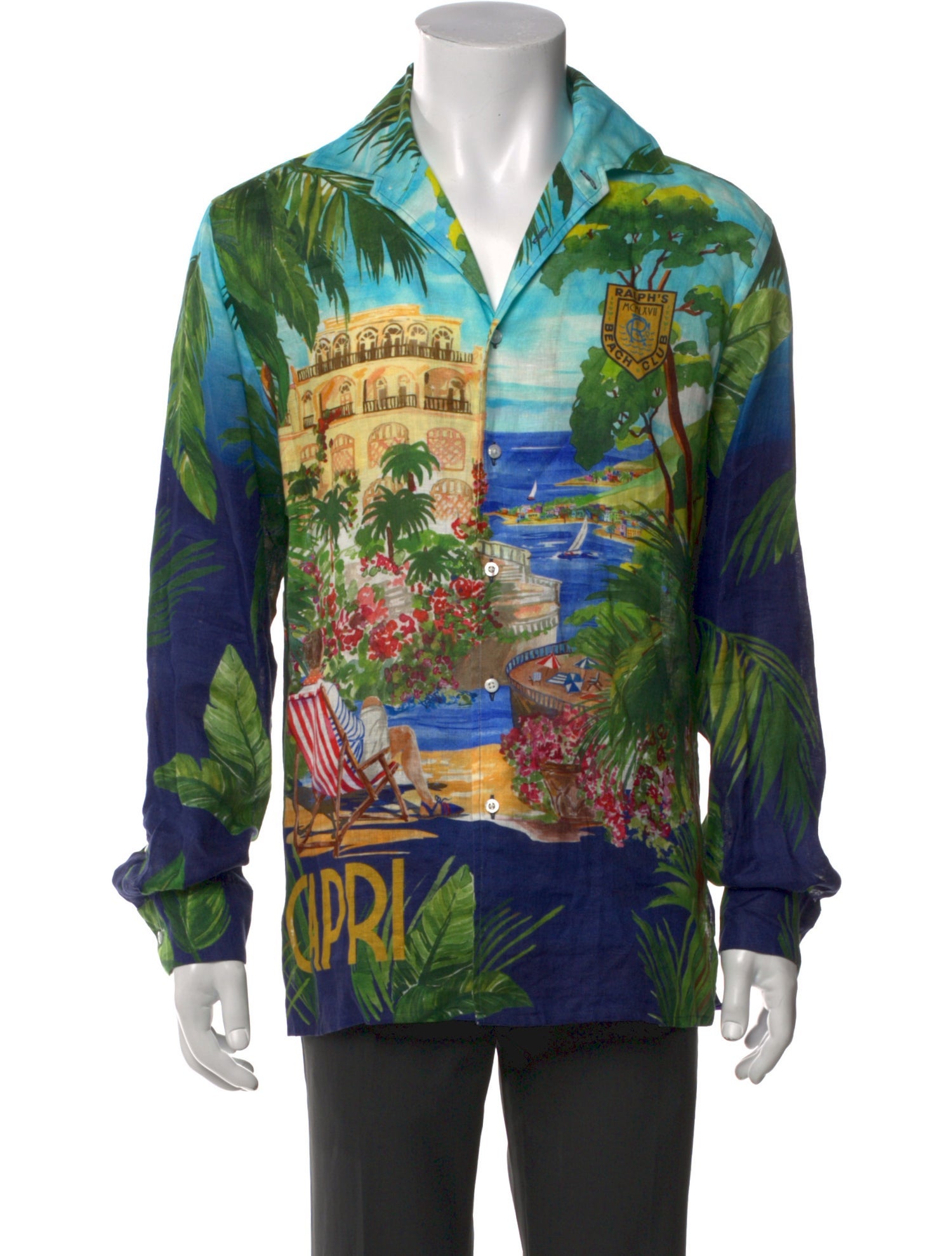 Ralph Lauren Purple Label Linen Printed Shirt