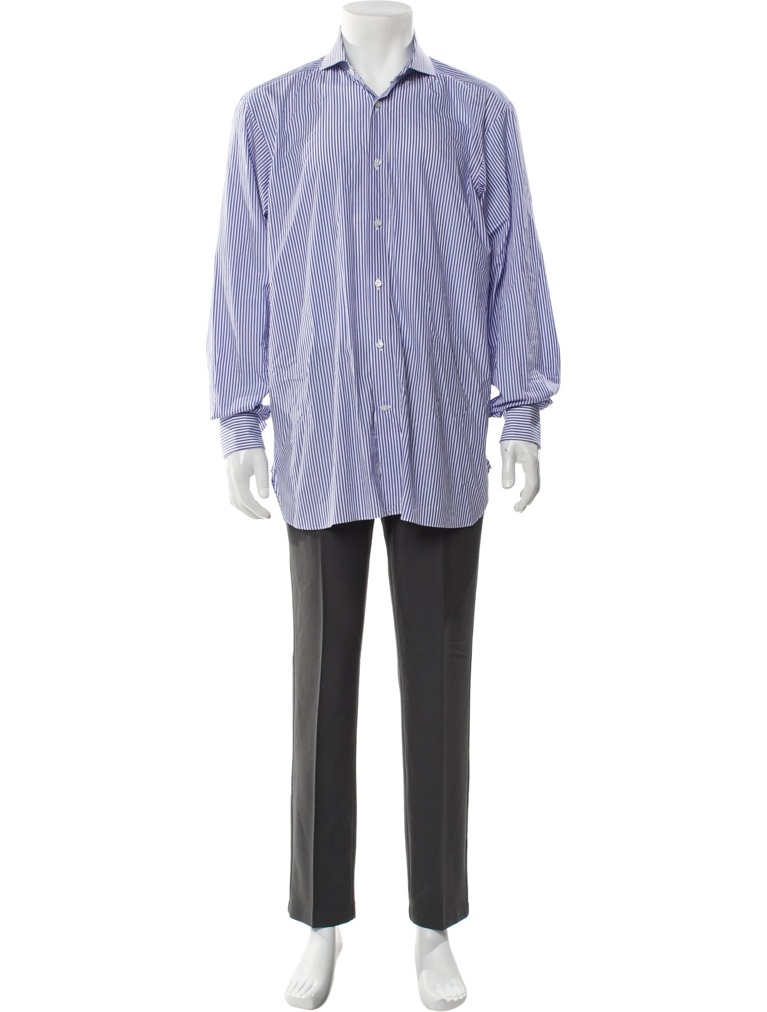 Ralph Lauren Purple Label Striped Long Sleeve Dress Shirt