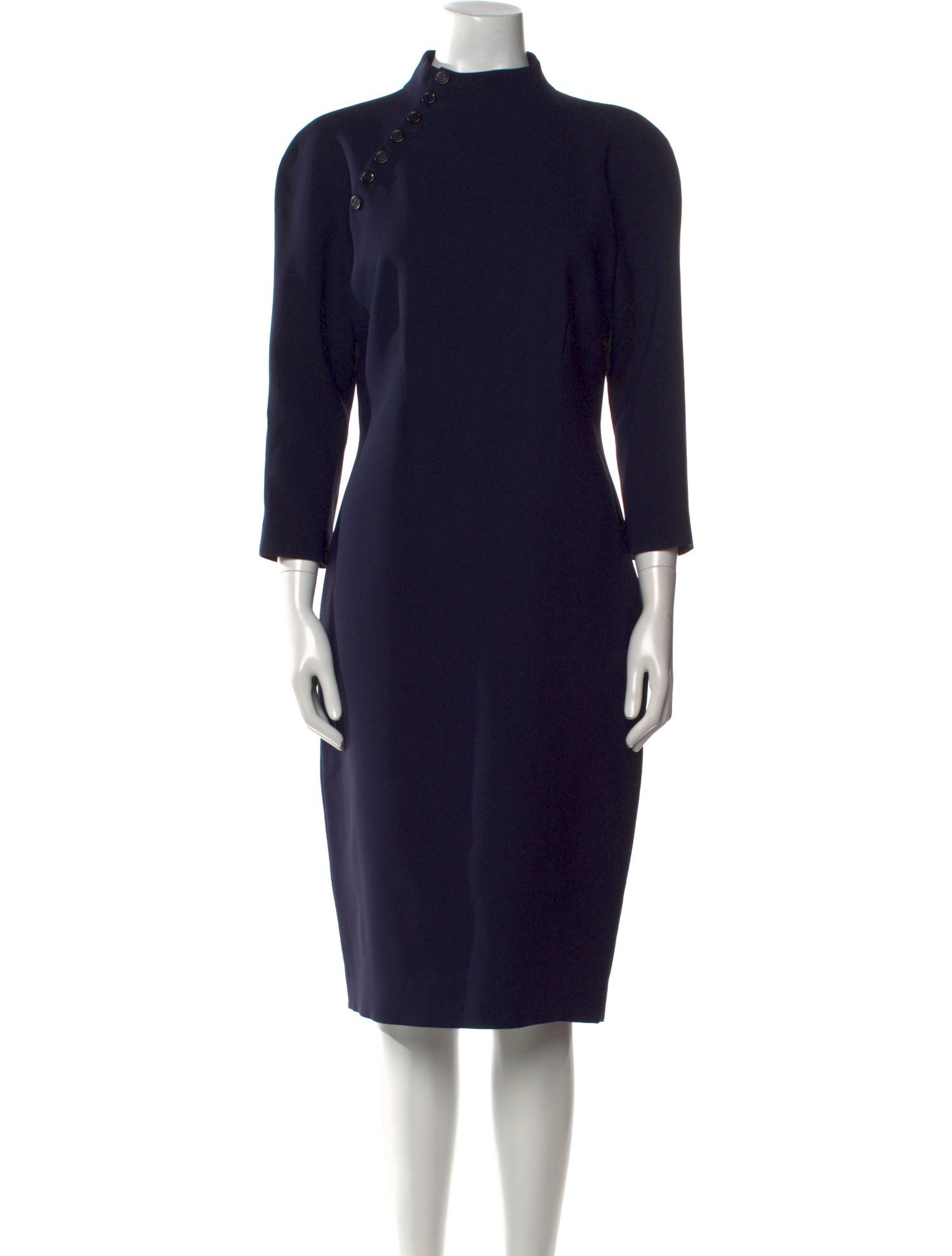 Ralph Lauren Collection Mock Neck Midi Length Dress