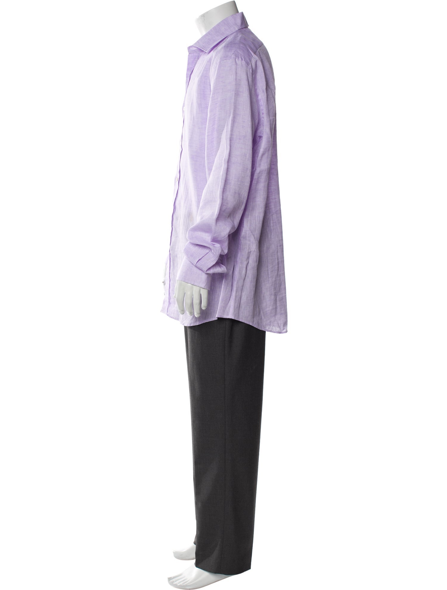 Ralph Lauren Purple Label Linen Long Sleeve Dress Shirt