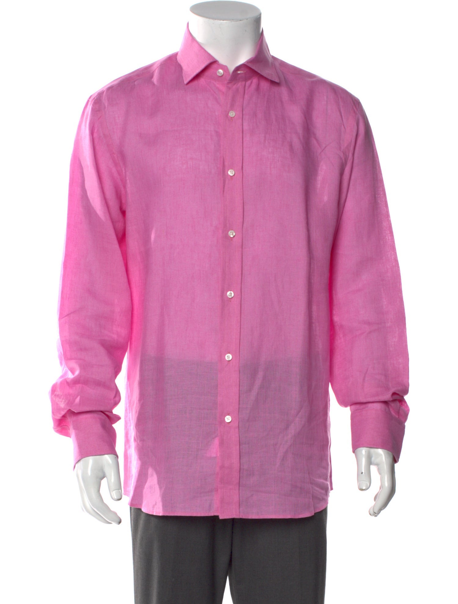 Ralph Lauren Purple Label Linen Long Sleeve Dress Shirt