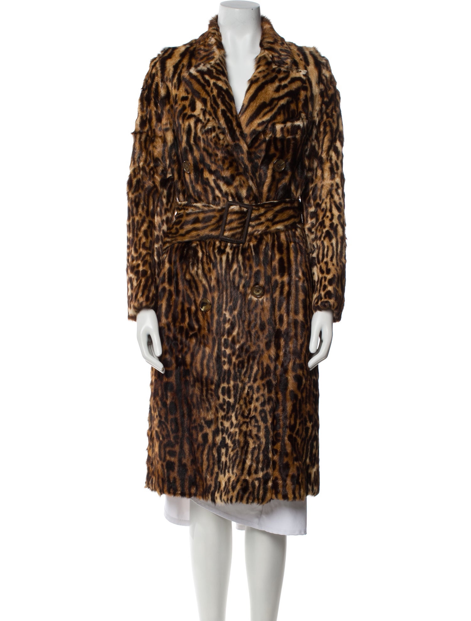 Ralph Lauren Collection Animal Print Faux Fur Coat
