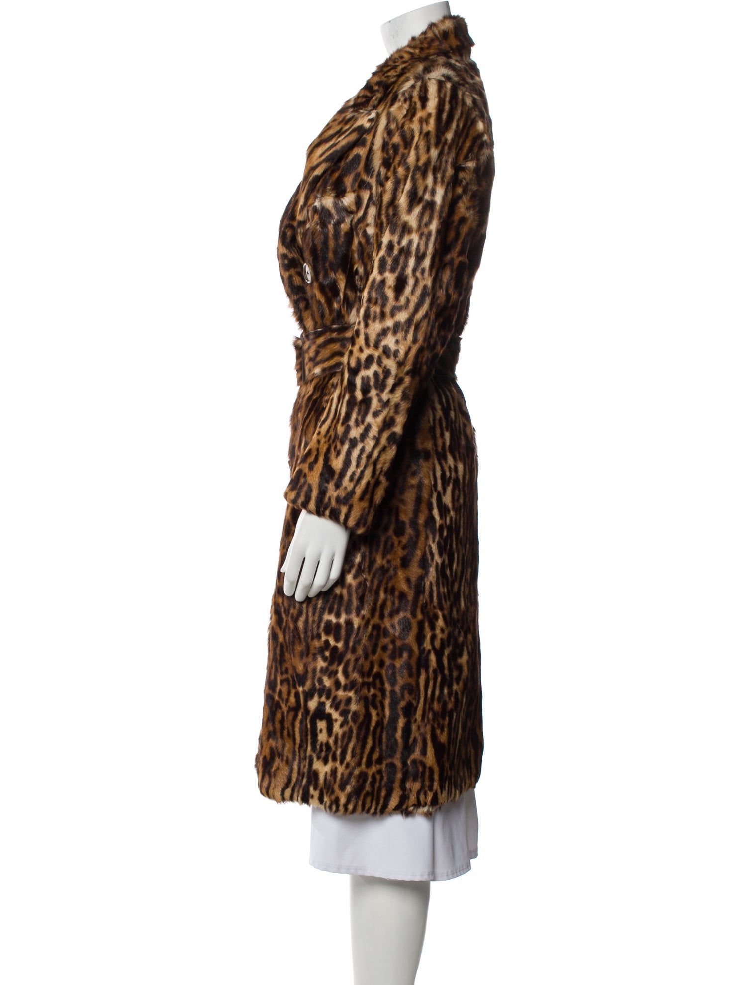 Ralph Lauren Collection Animal Print Faux Fur Coat