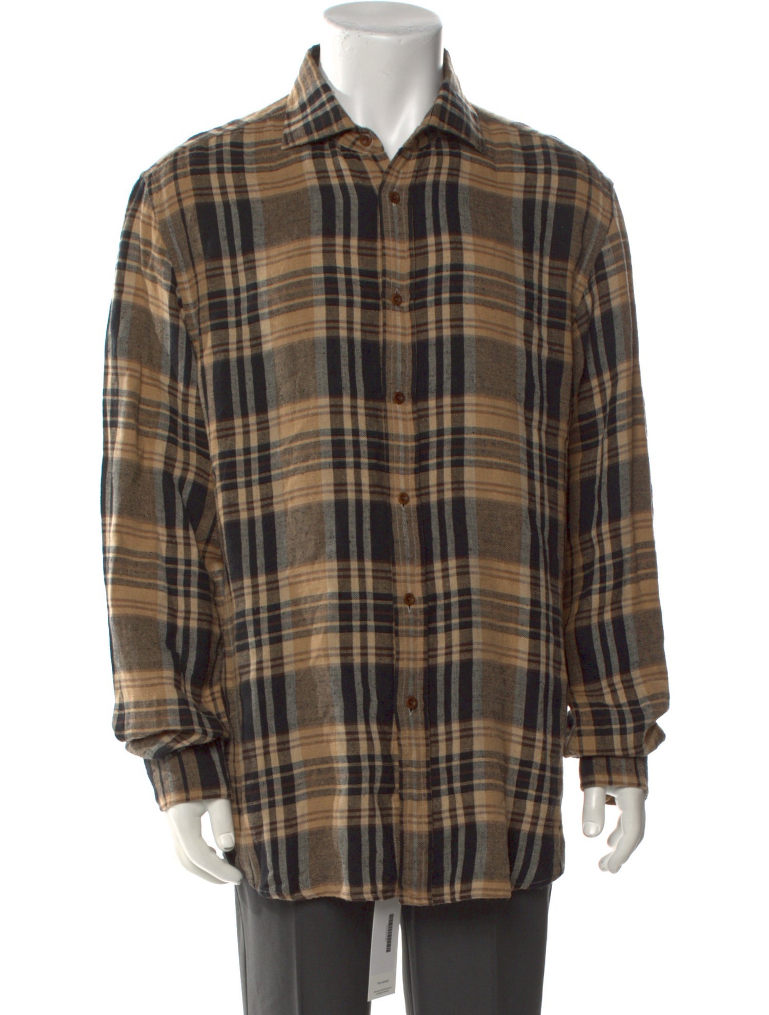 Ralph Lauren Purple Label Plaid Print Long Sleeve Shirt