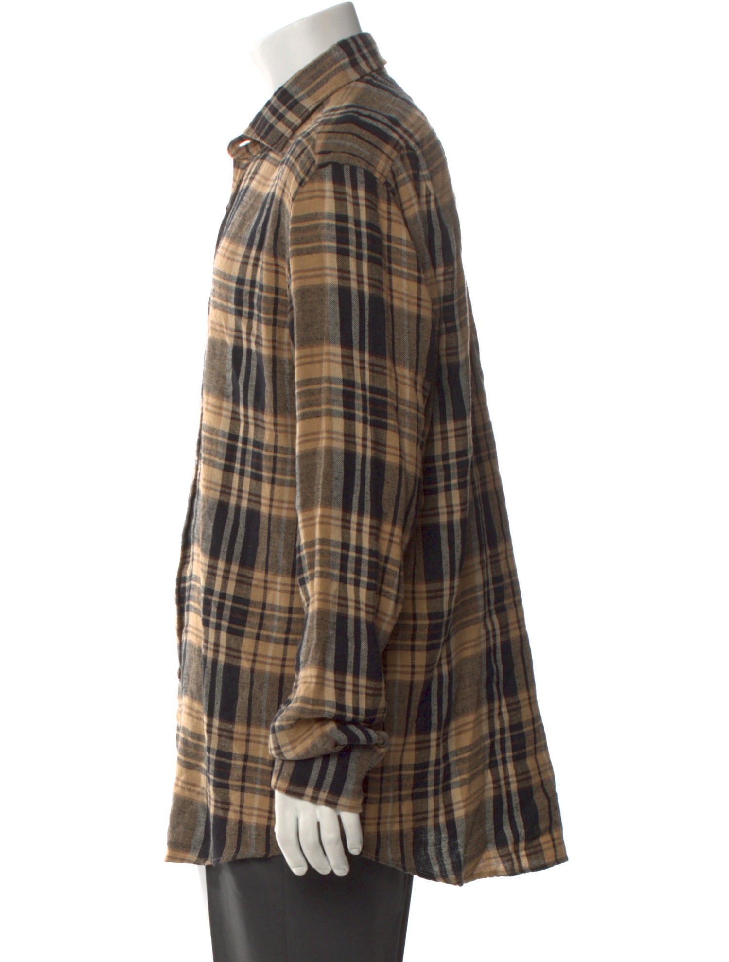 Ralph Lauren Purple Label Plaid Print Long Sleeve Shirt