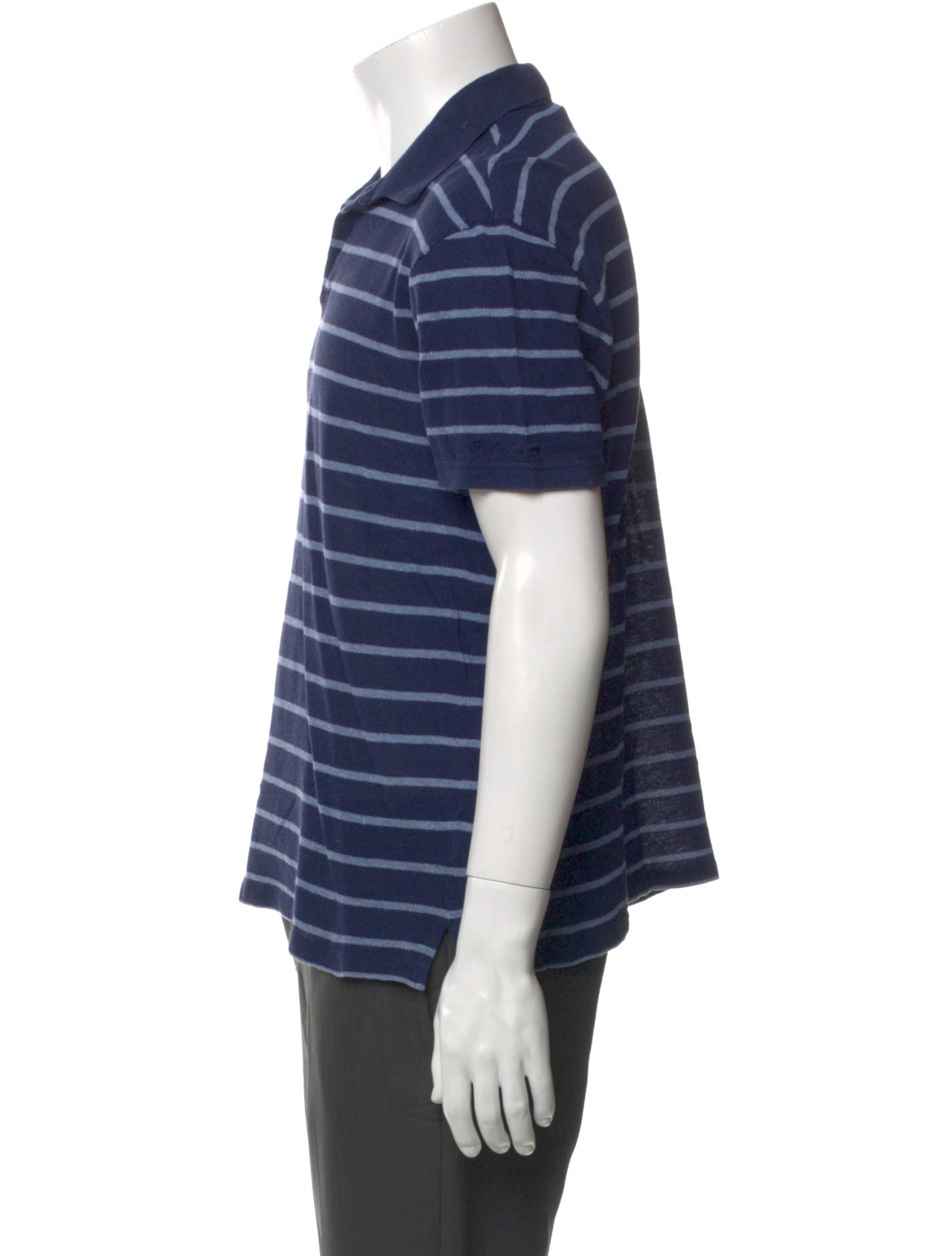 Ralph Lauren Purple Label Striped Collar Polo Shirt