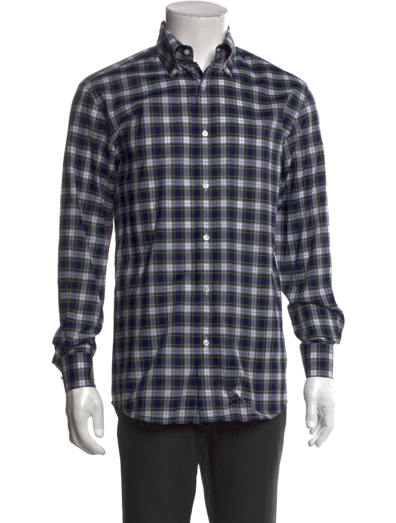 Ralph Lauren Purple Label Plaid Print Long Sleeve Shirt