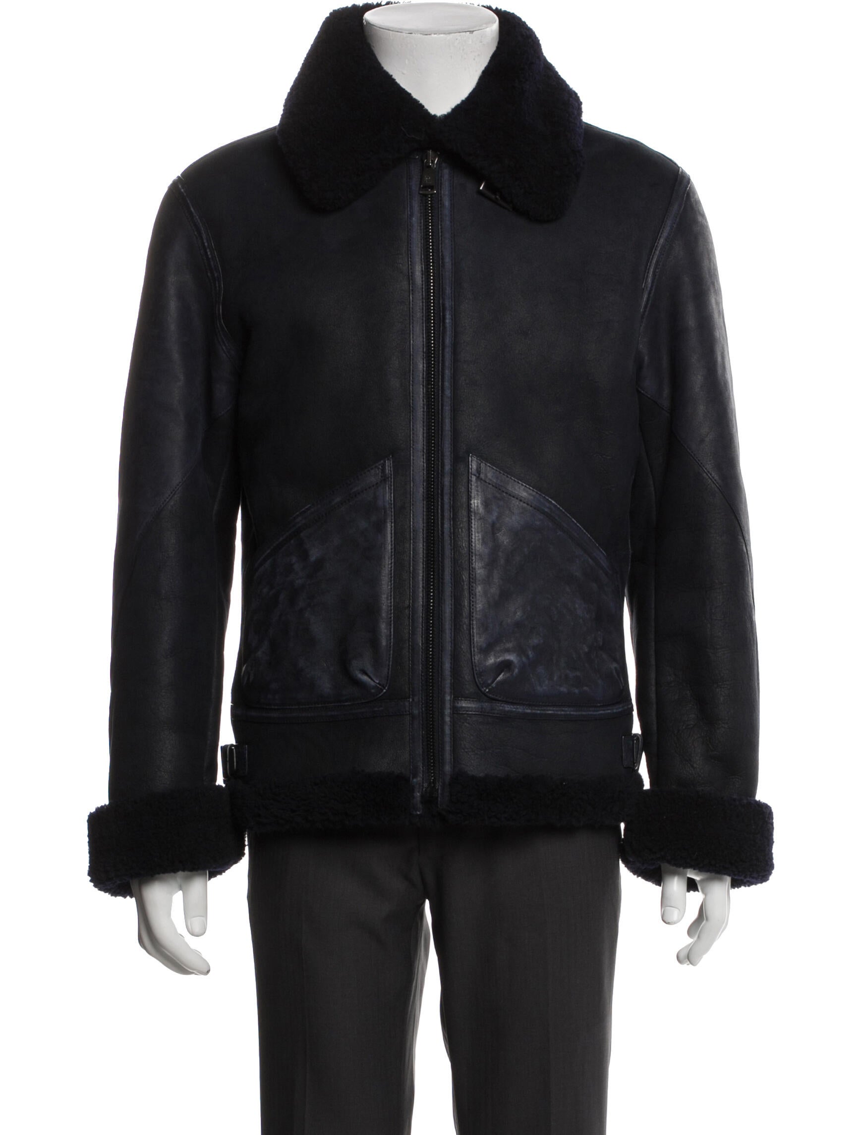 Ralph Lauren Purple Label Shearling Moto Jacket