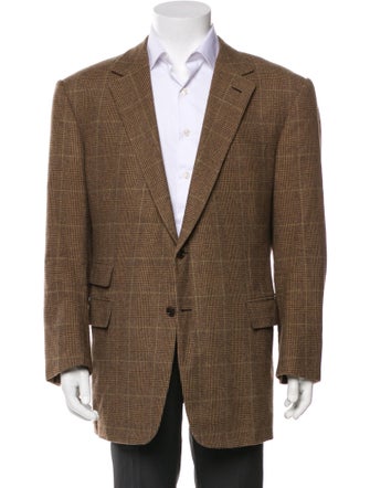 Ralph Lauren Purple Label Wool Houndstooth Print Blazer