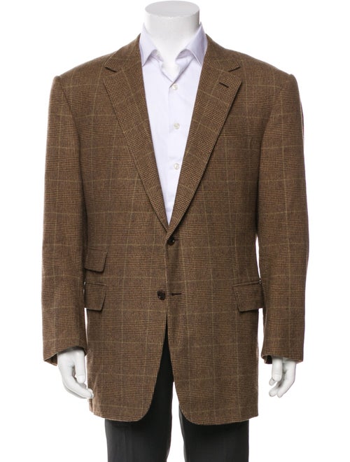 Ralph Lauren Purple Label Wool Houndstooth Print Blazer