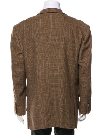 Ralph Lauren Purple Label Wool Houndstooth Print Blazer