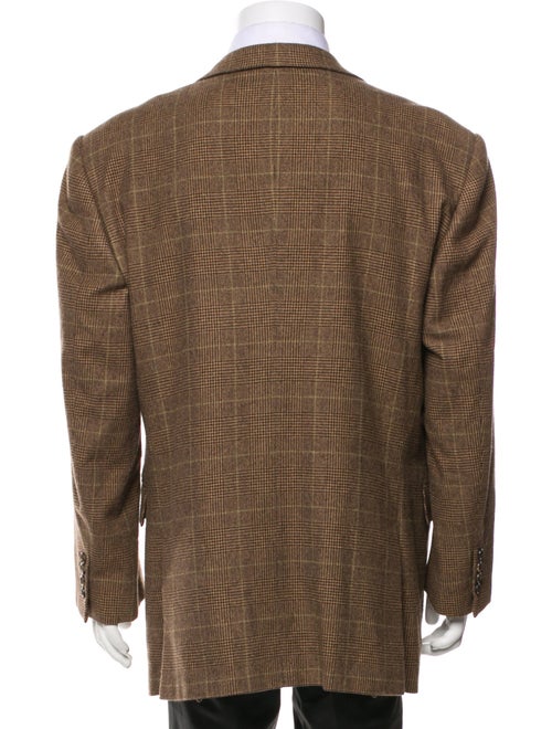 Ralph Lauren Purple Label Wool Houndstooth Print Blazer