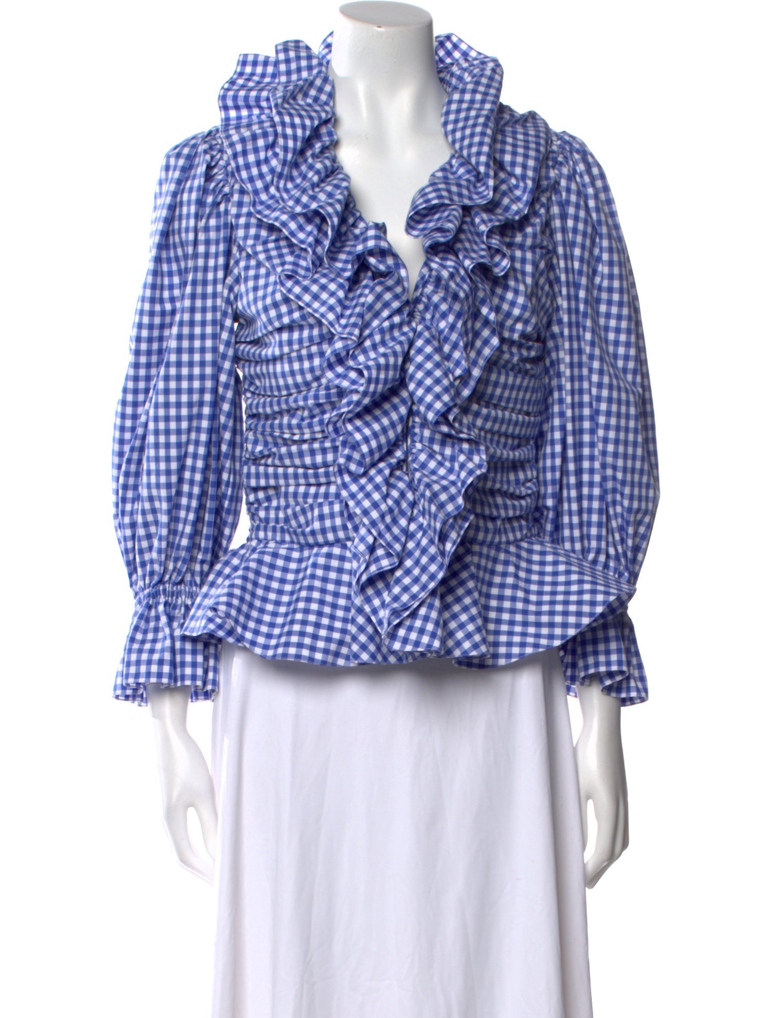 Ralph Lauren Purple Label Plaid Print Cowl Neck Blouse