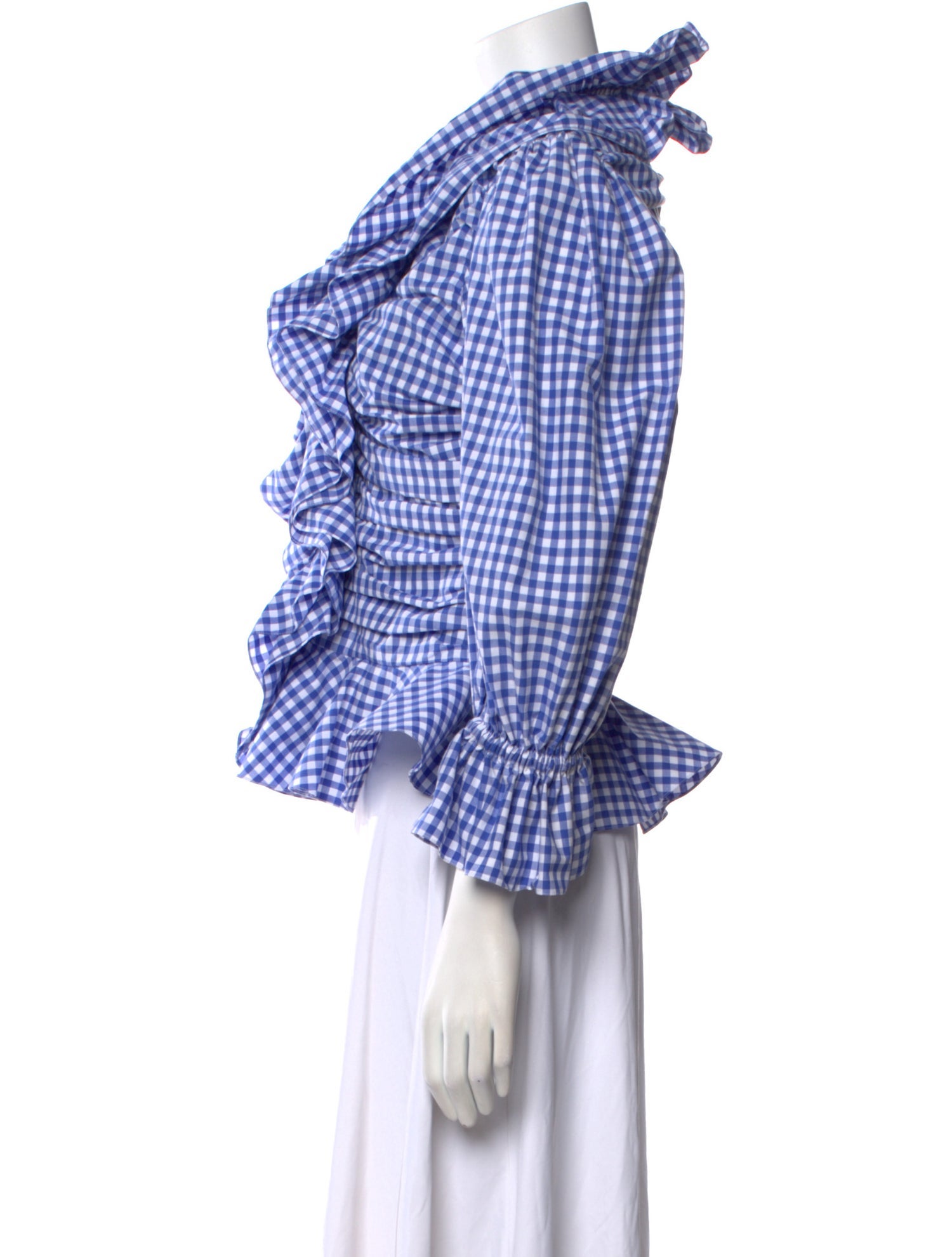Ralph Lauren Purple Label Plaid Print Cowl Neck Blouse