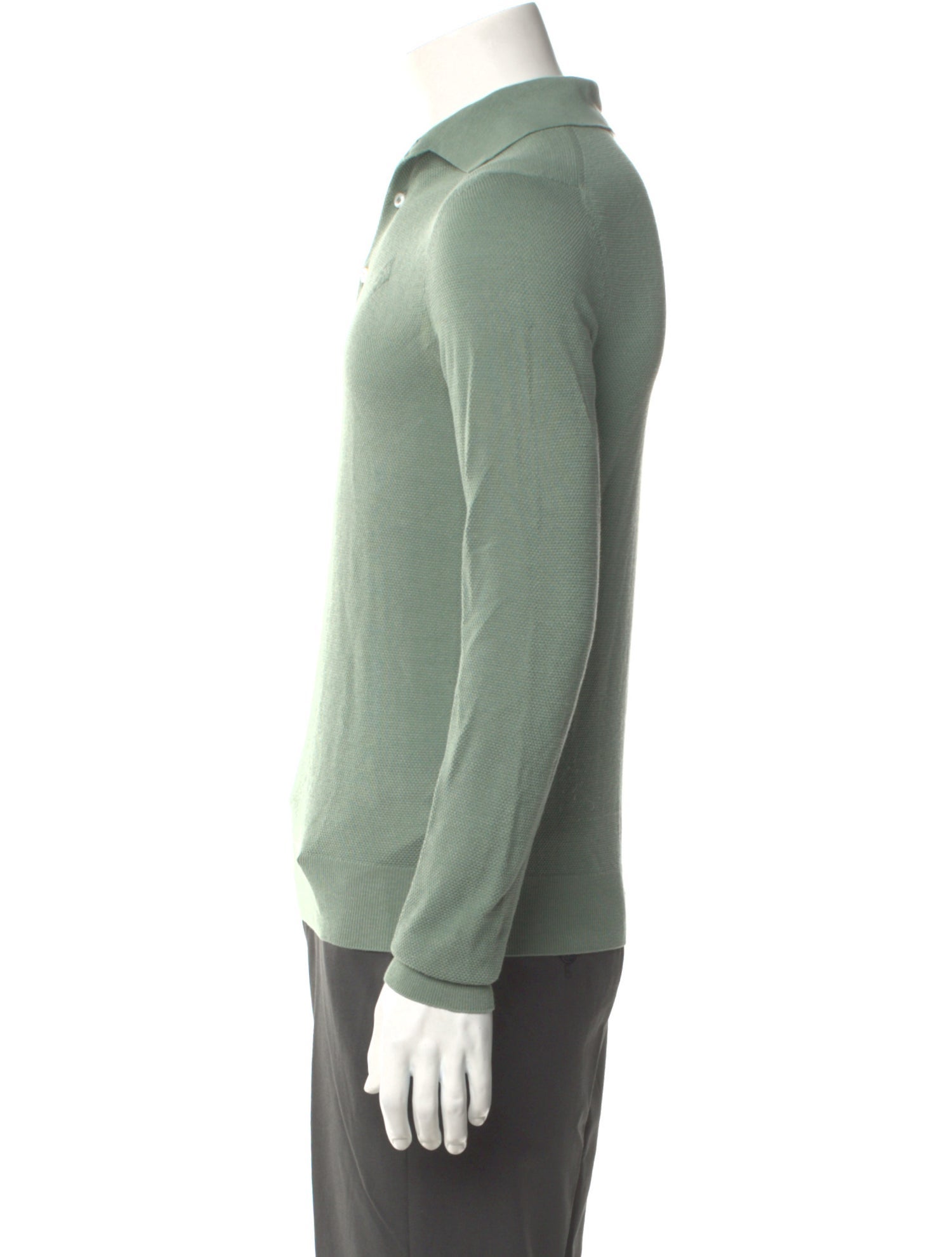 Ralph Lauren Purple Label Collar Long Sleeve Polo Sweater