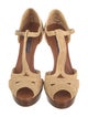 Ralph Lauren Purple Label Raffia Colorblock Pattern T-Strap Pumps