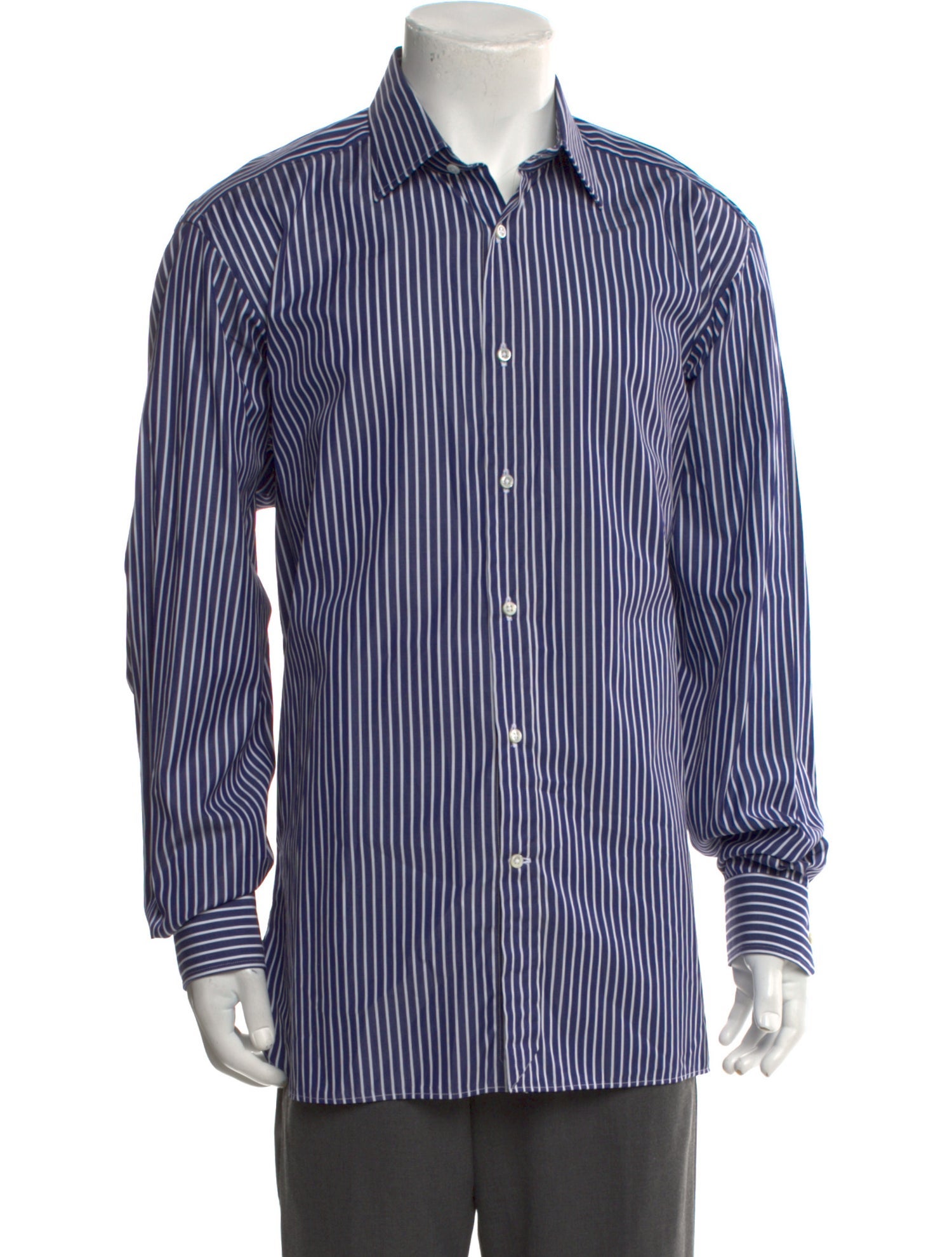 Ralph Lauren Purple Label Striped Long Sleeve Dress Shirt