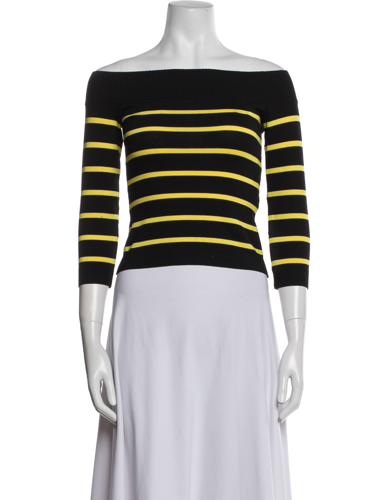 Ralph Lauren Purple Label Striped Off-The-Shoulder Crop Top