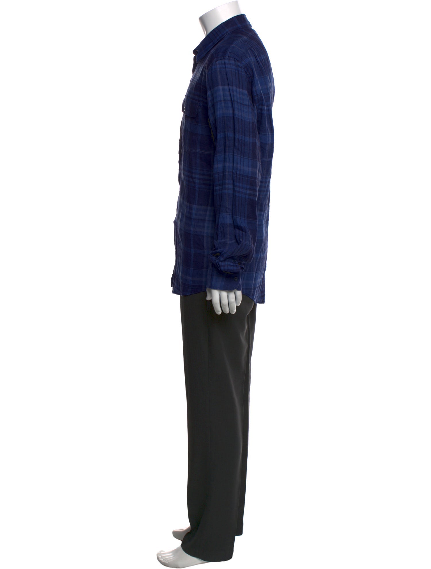 Ralph Lauren Purple Label Linen Plaid Print Shirt w/ Tags