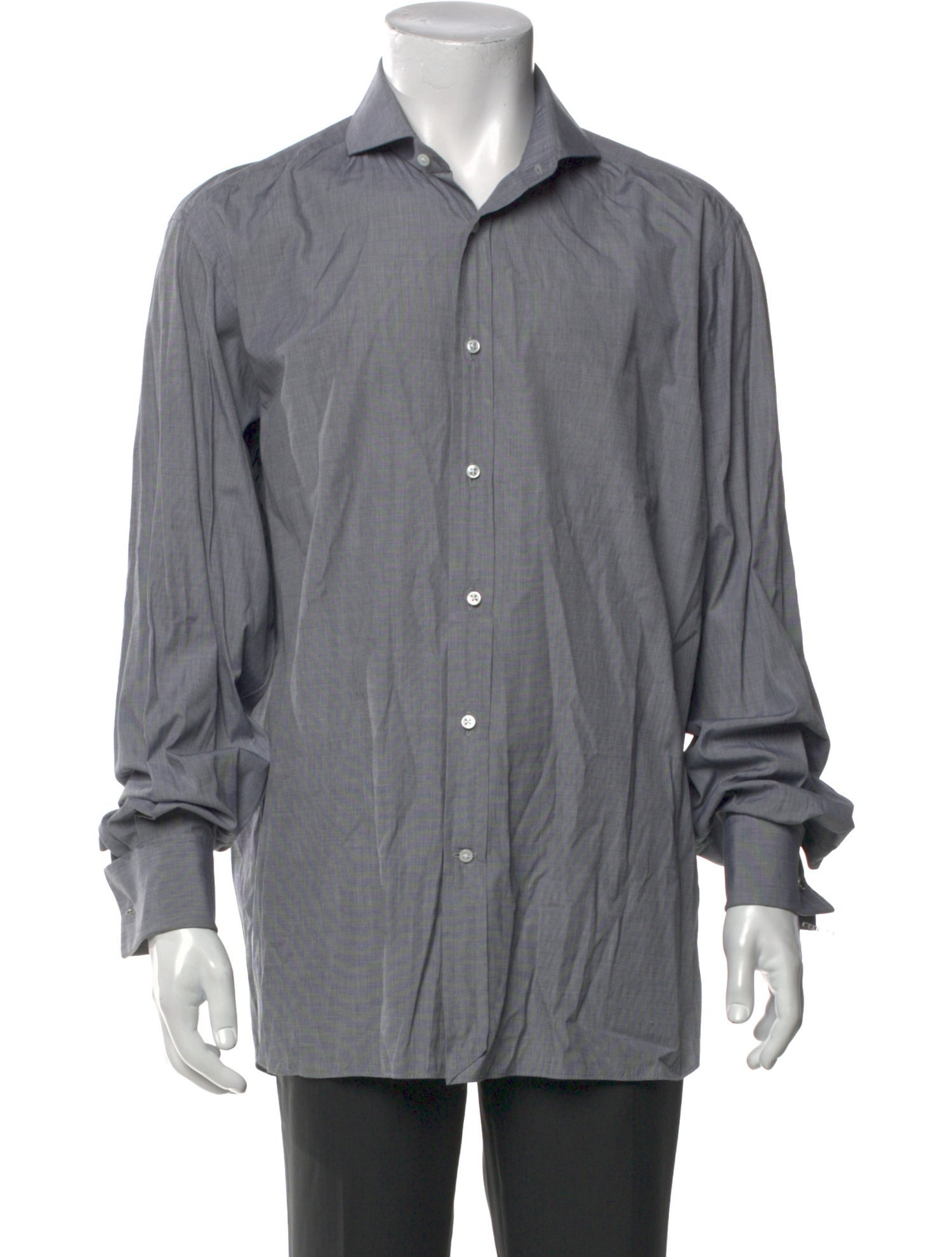 Ralph Lauren Purple Label Plaid Print Long Sleeve Dress Shirt