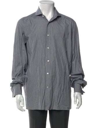 Ralph Lauren Purple Label Plaid Print Long Sleeve Dress Shirt