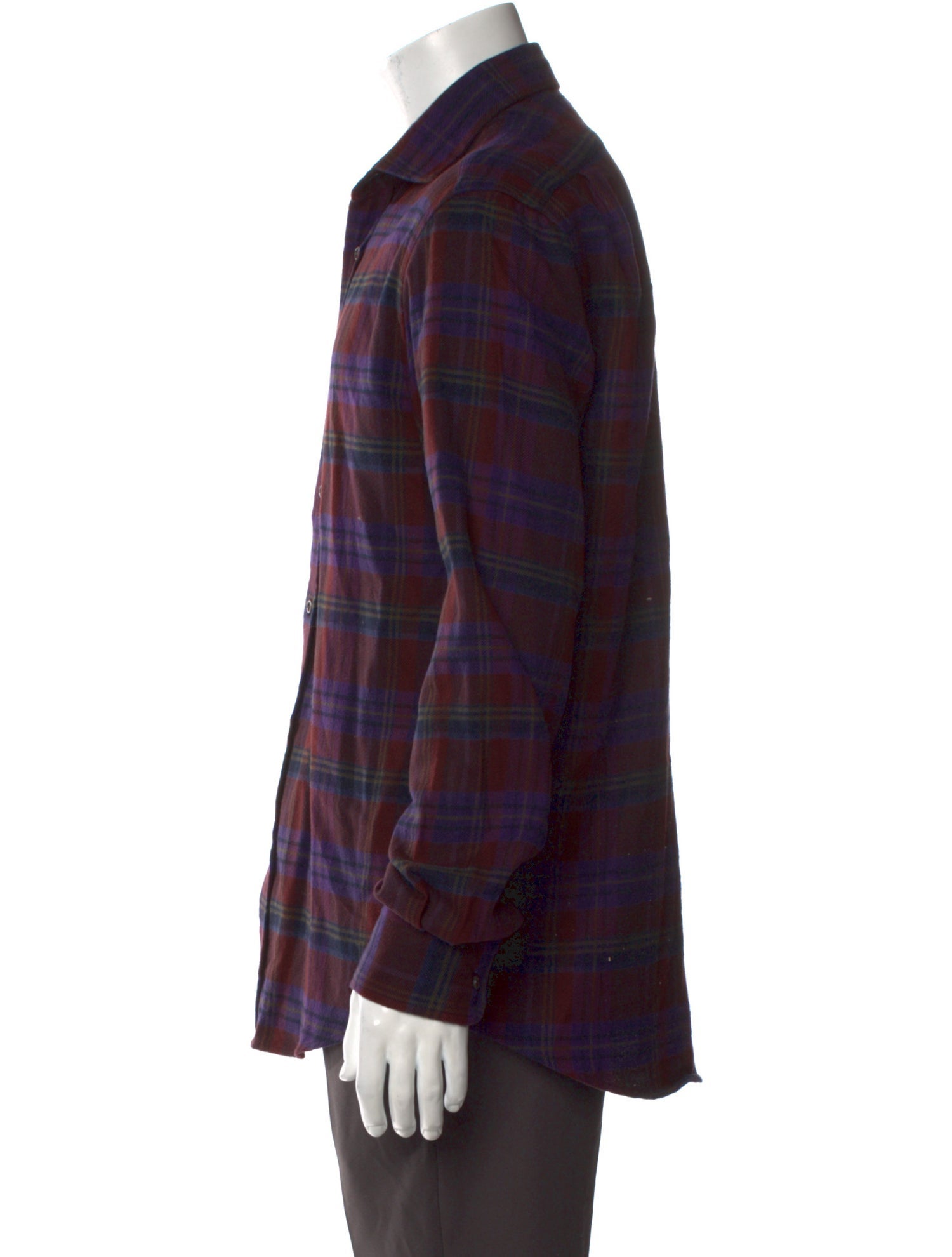 Ralph Lauren Purple Label Plaid Print Long Sleeve Shirt