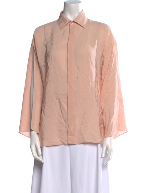 Ralph Lauren Purple Label Silk Long Sleeve Button-Up Top