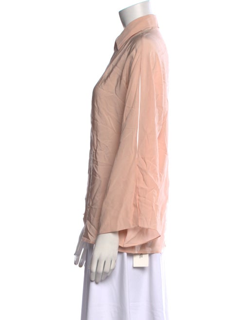 Ralph Lauren Purple Label Silk Long Sleeve Button-Up Top