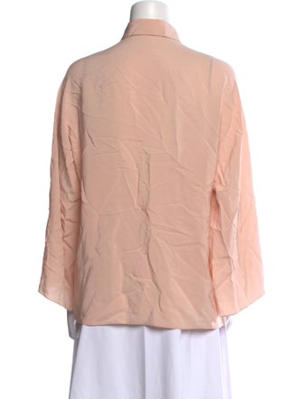 Ralph Lauren Purple Label Silk Long Sleeve Button-Up Top