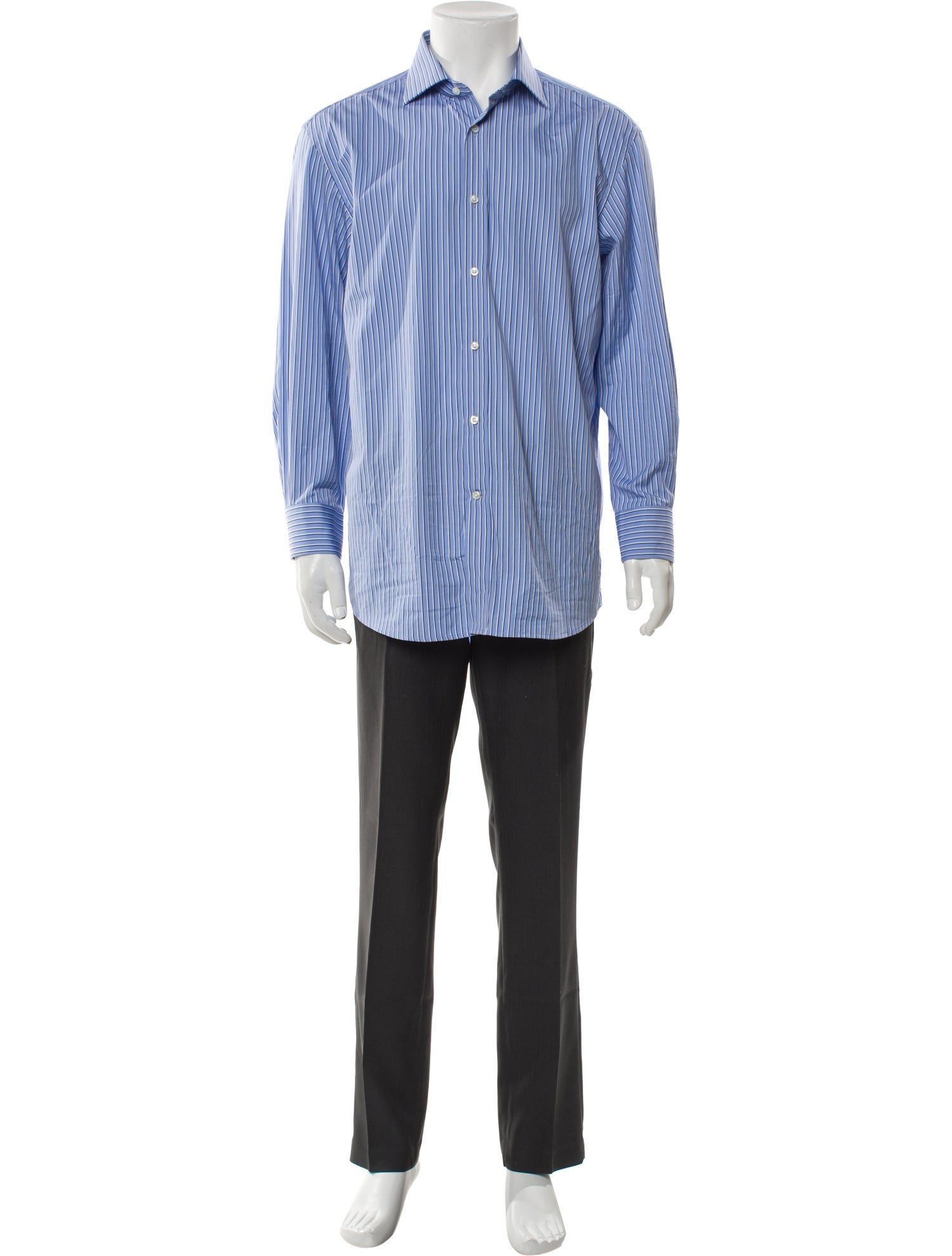 Ralph Lauren Purple Label Striped Long Sleeve Dress Shirt