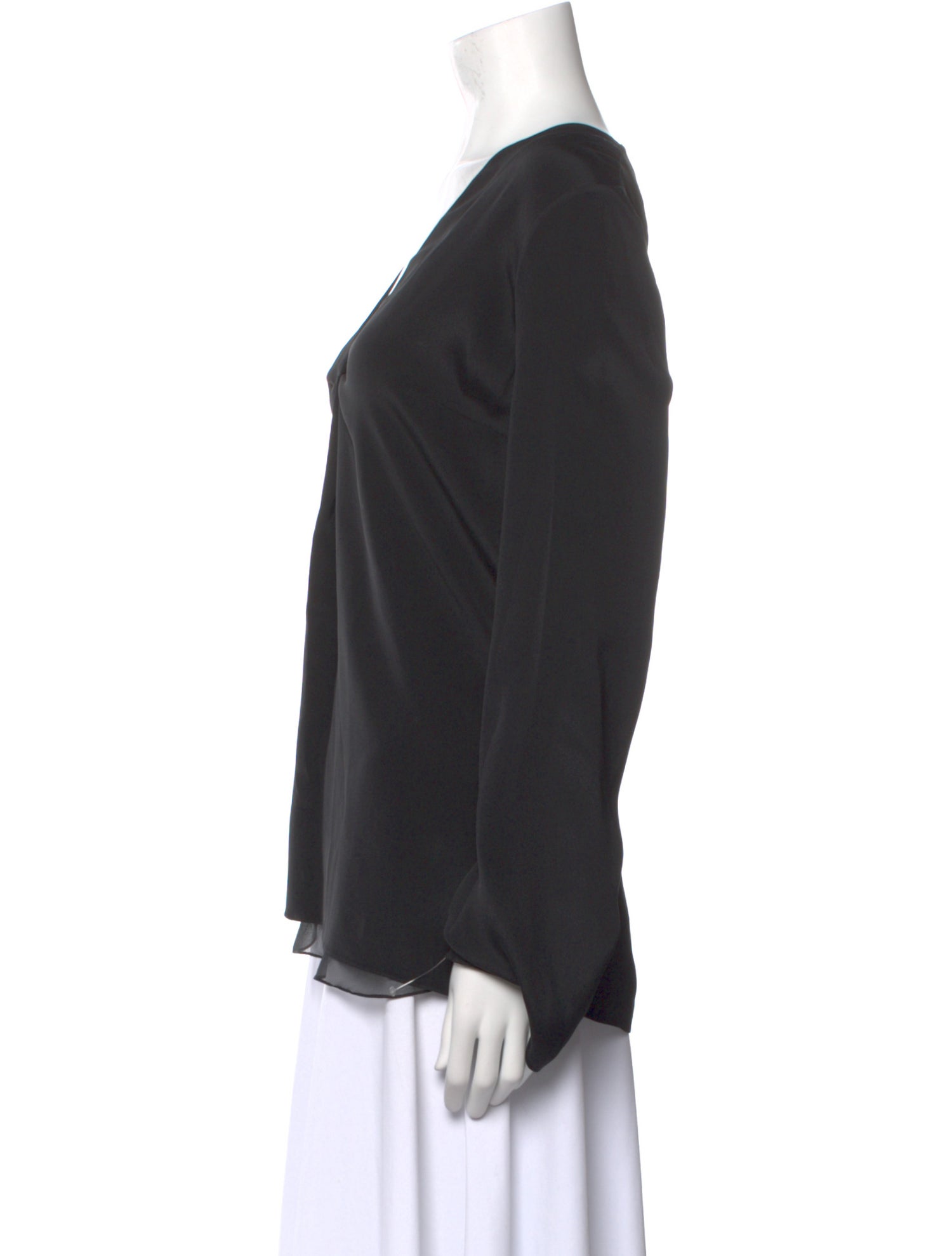 Ralph Lauren Purple Label Silk V-Neck Blouse