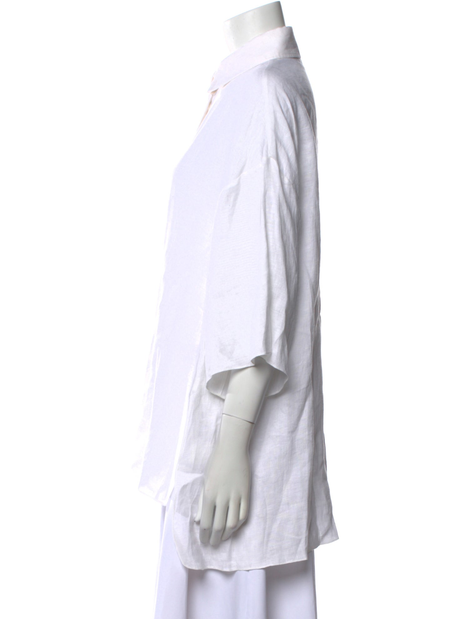 Ralph Lauren Purple Label Linen Three-Quarter Sleeve Button-Up Top w/ Tags