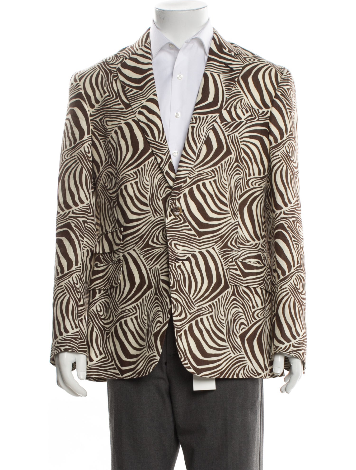 Ralph Lauren Purple Label Linen Animal Print Blazer