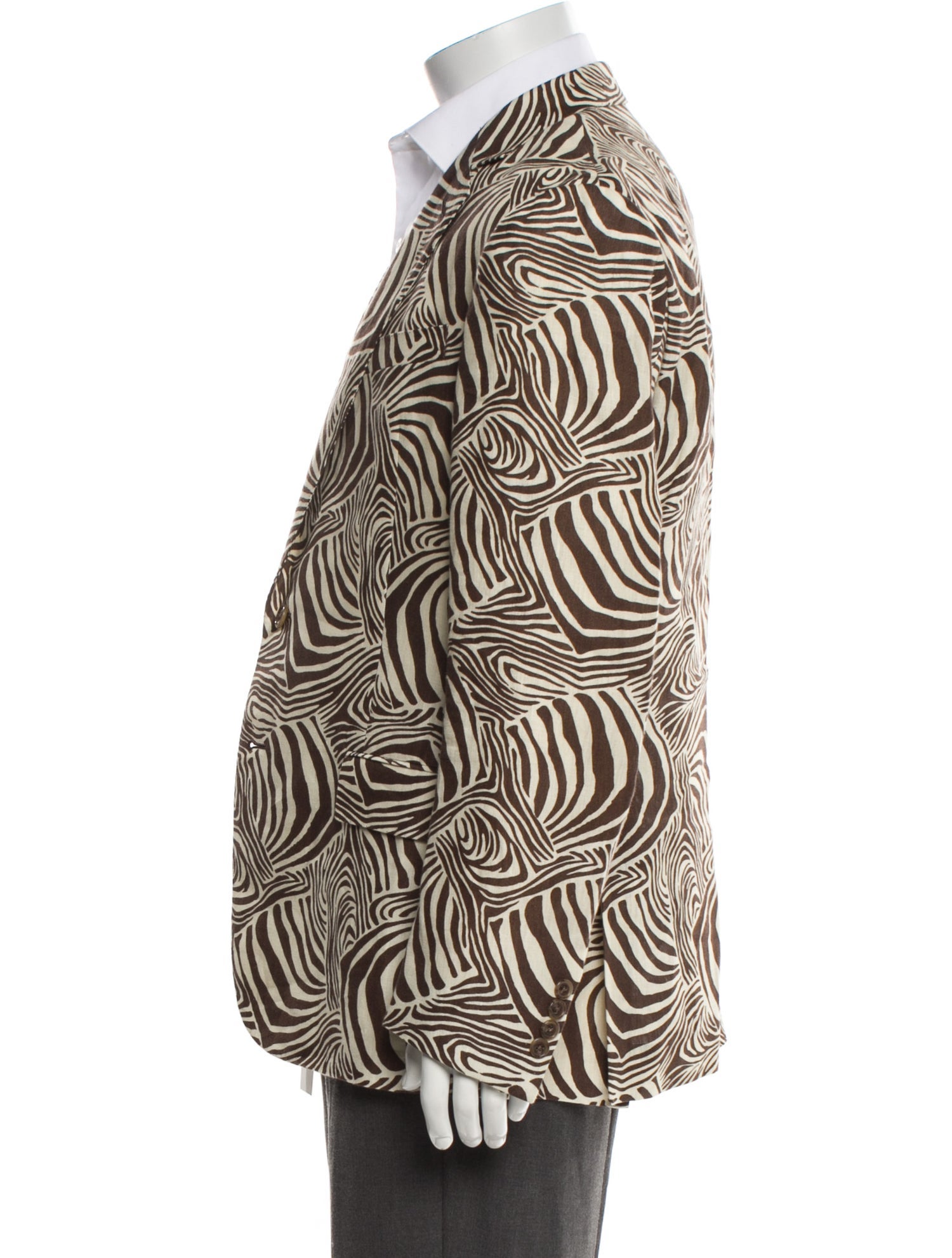 Ralph Lauren Purple Label Linen Animal Print Blazer