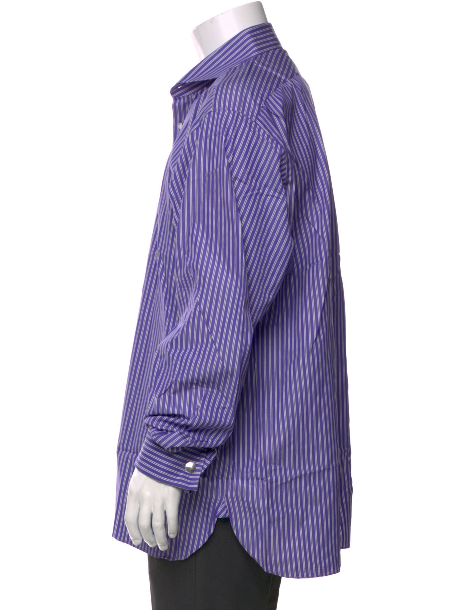 Ralph Lauren Purple Label Striped Long Sleeve Dress Shirt