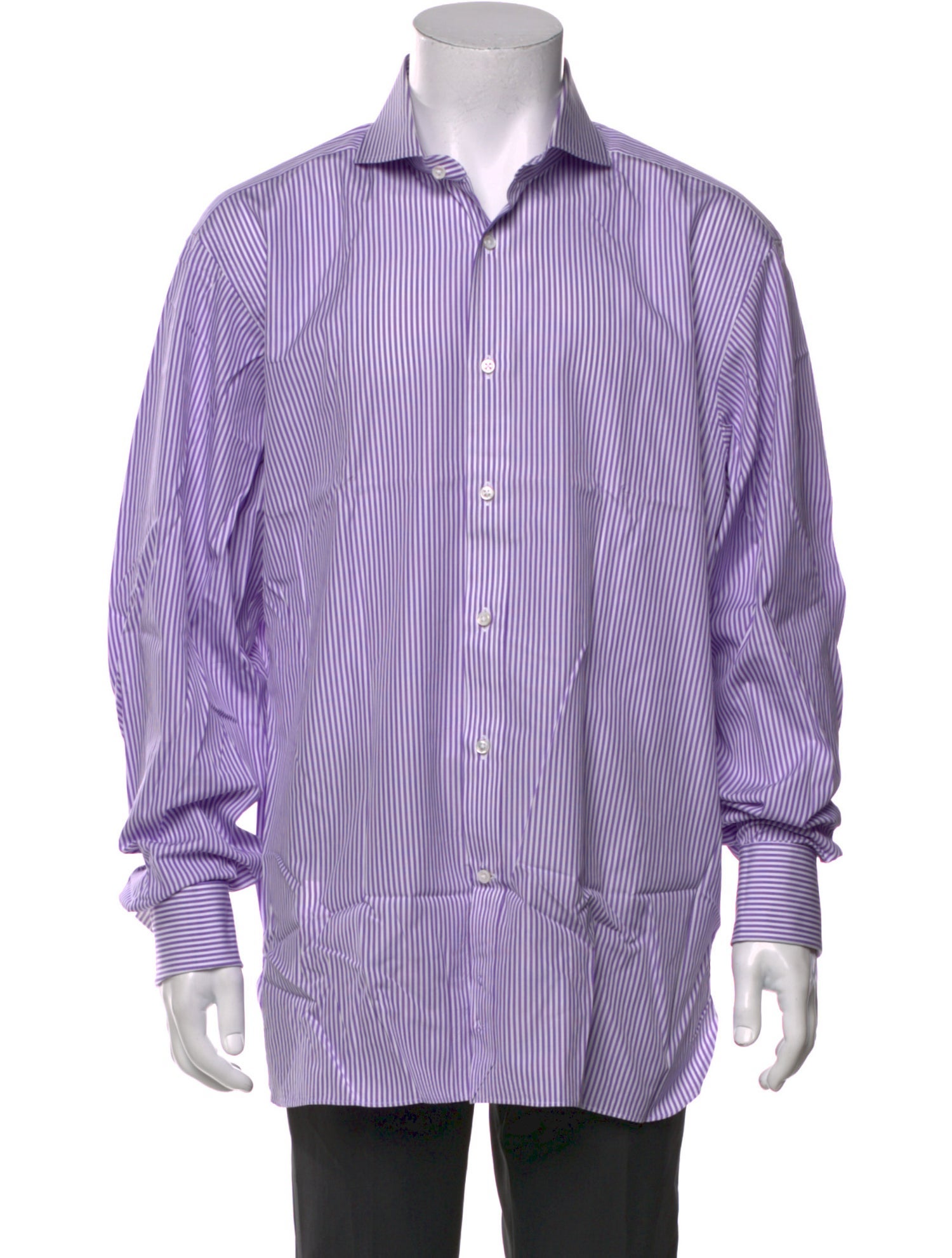 Ralph Lauren Purple Label Striped Long Sleeve Dress Shirt