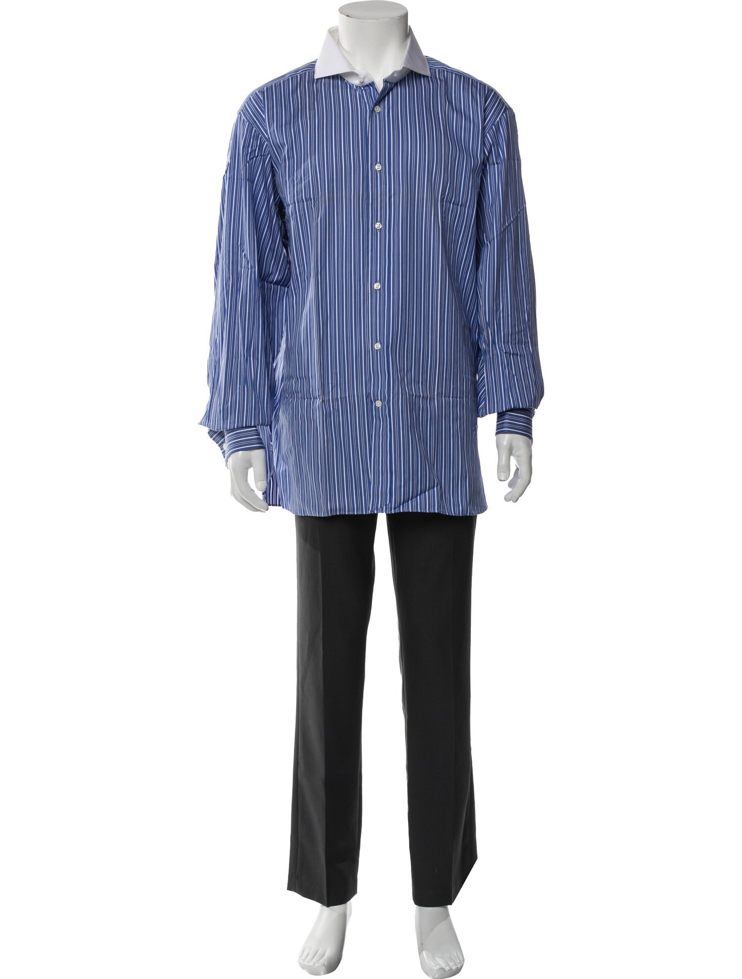 Ralph Lauren Purple Label Striped Long Sleeve Dress Shirt