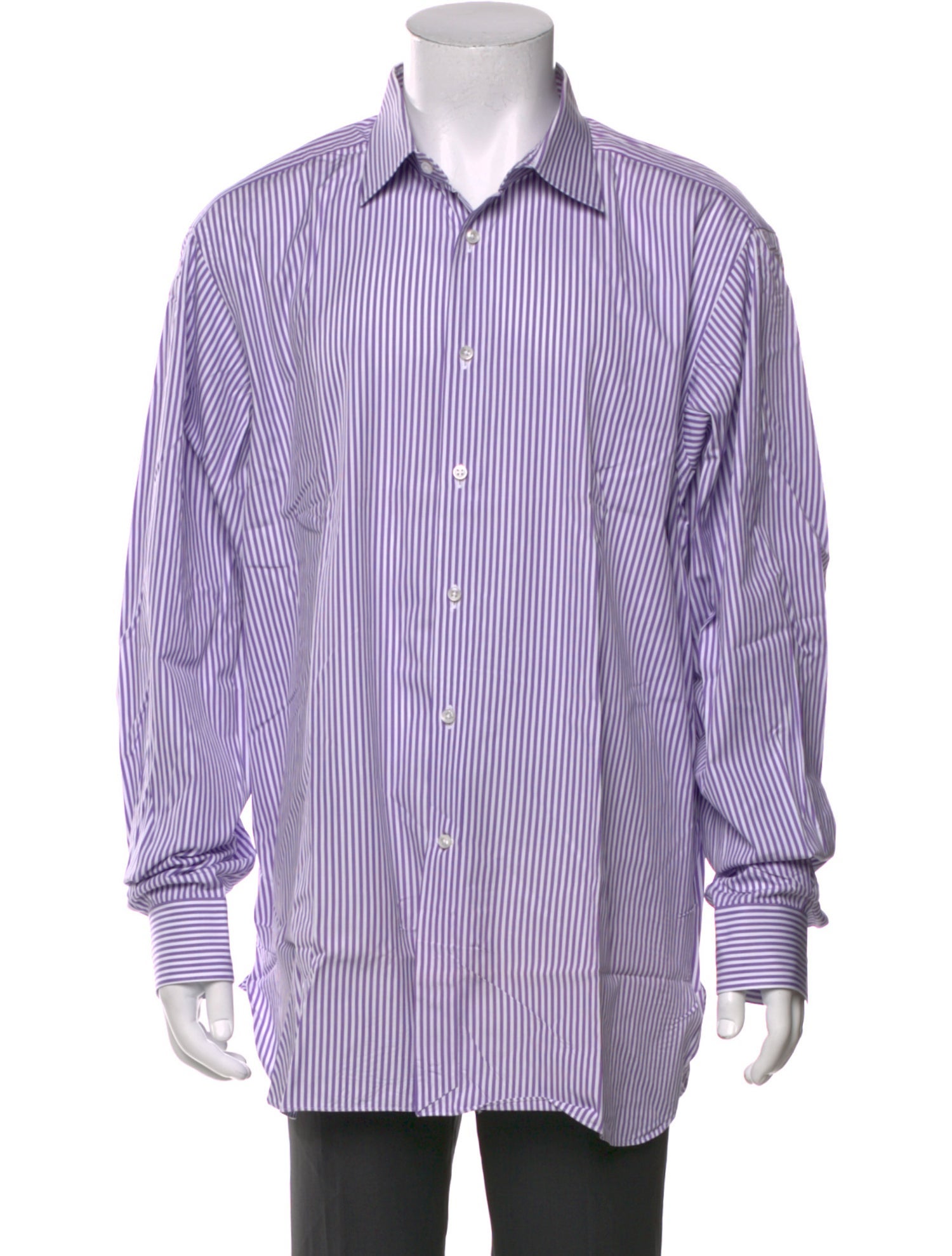 Ralph Lauren Purple Label Striped Long Sleeve Dress Shirt
