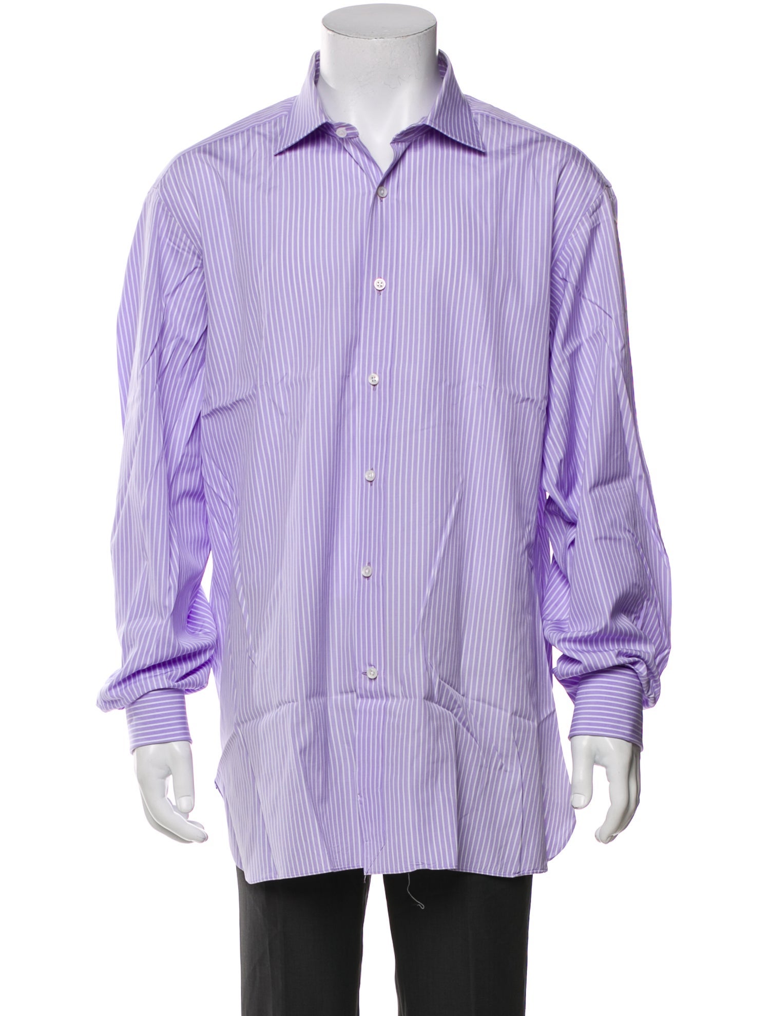 Ralph Lauren Purple Label Striped Long Sleeve Dress Shirt