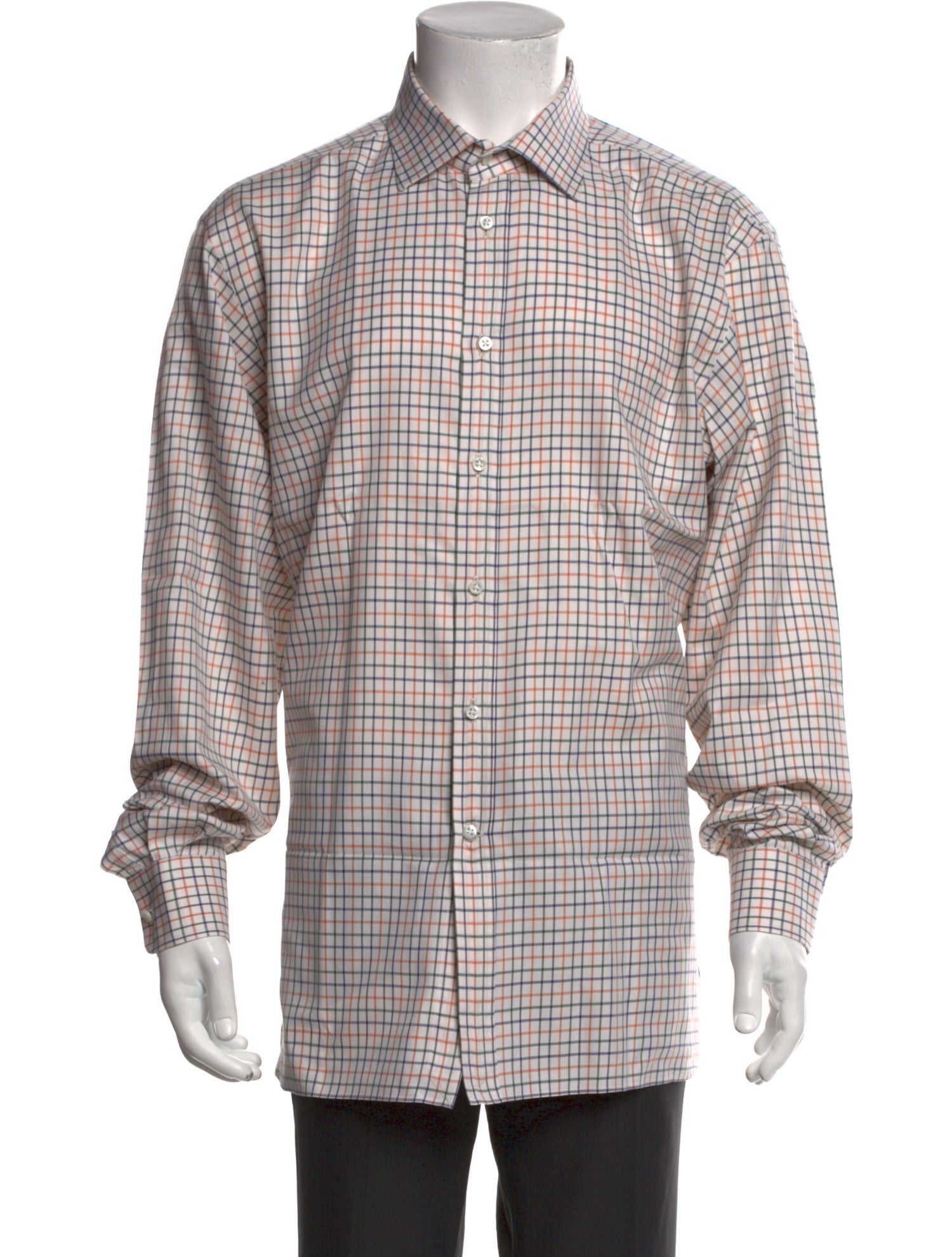 Ralph Lauren Purple Label Plaid Print Long Sleeve Shirt
