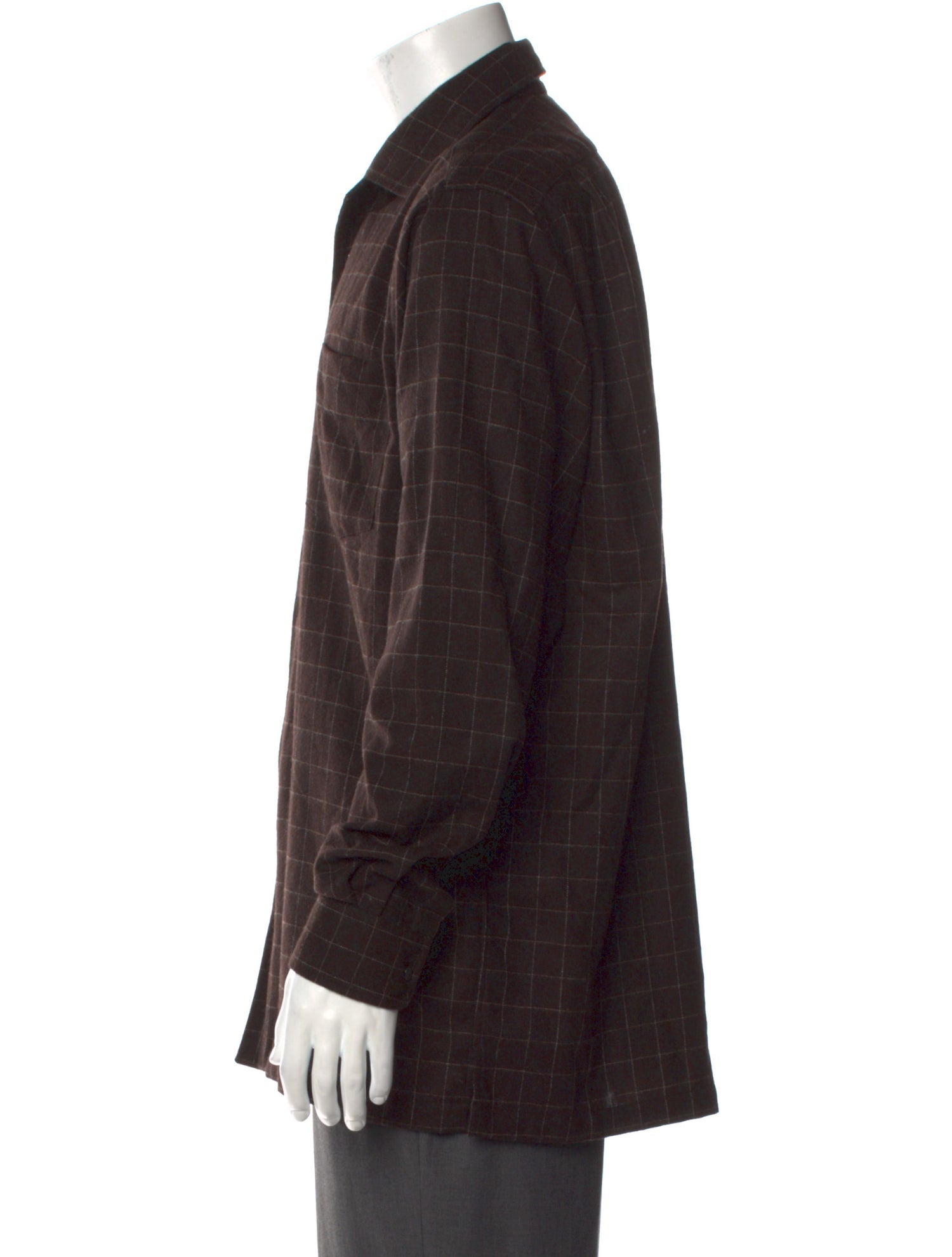 Ralph Lauren Purple Label Cashmere Plaid Print Shirt