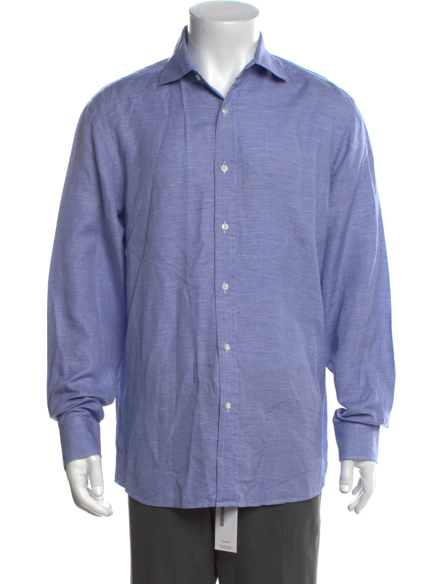 Ralph Lauren Purple Label Plaid Print Long Sleeve Dress Shirt