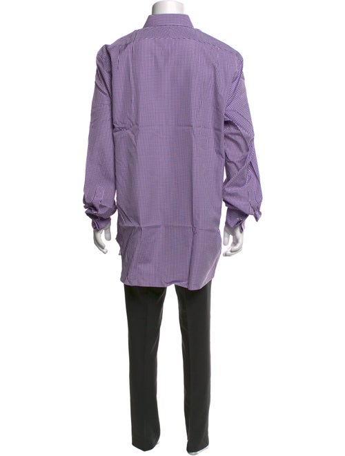 Ralph Lauren Purple Label Plaid Print Long Sleeve Dress Shirt