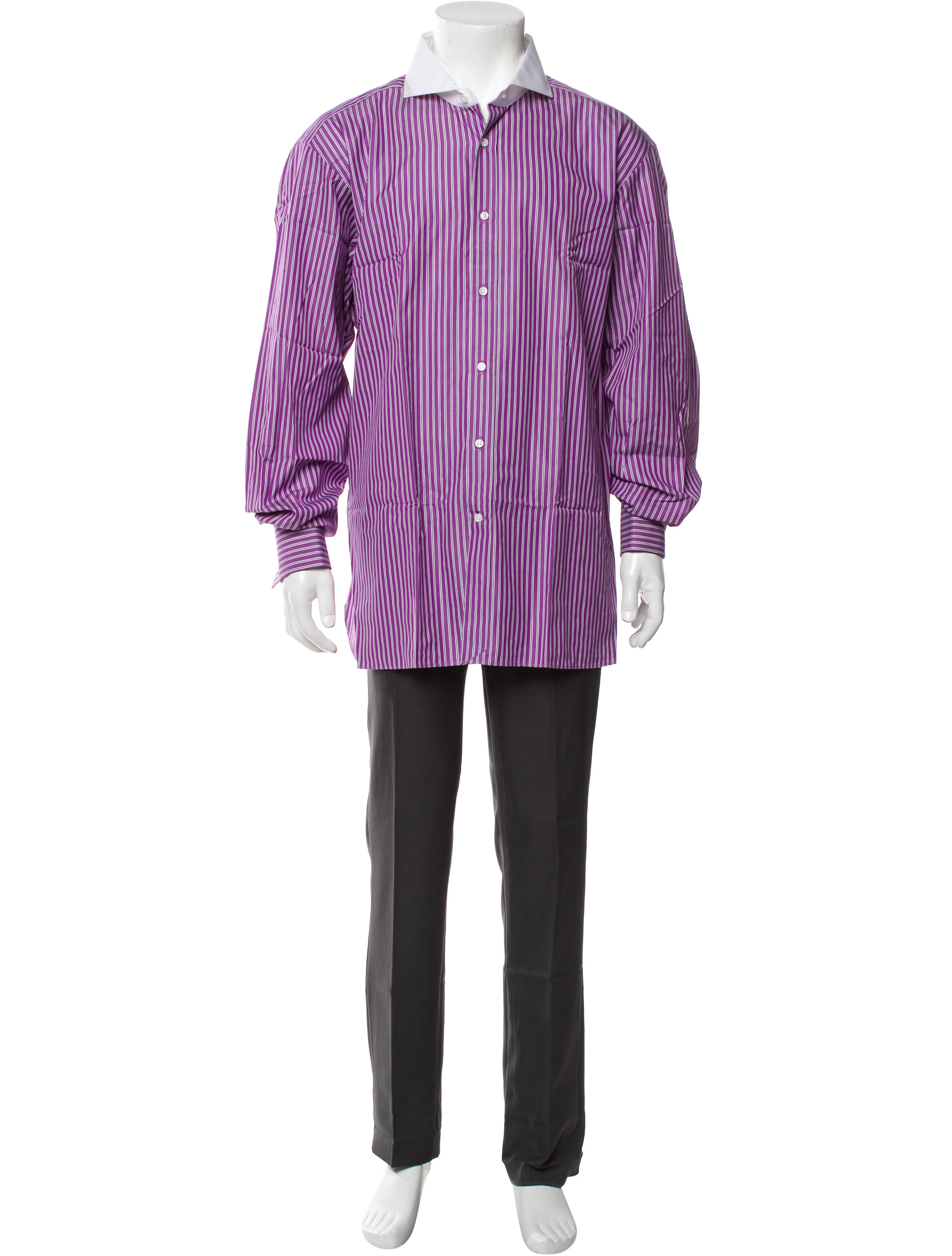 Ralph Lauren Purple Label Striped Long Sleeve Dress Shirt