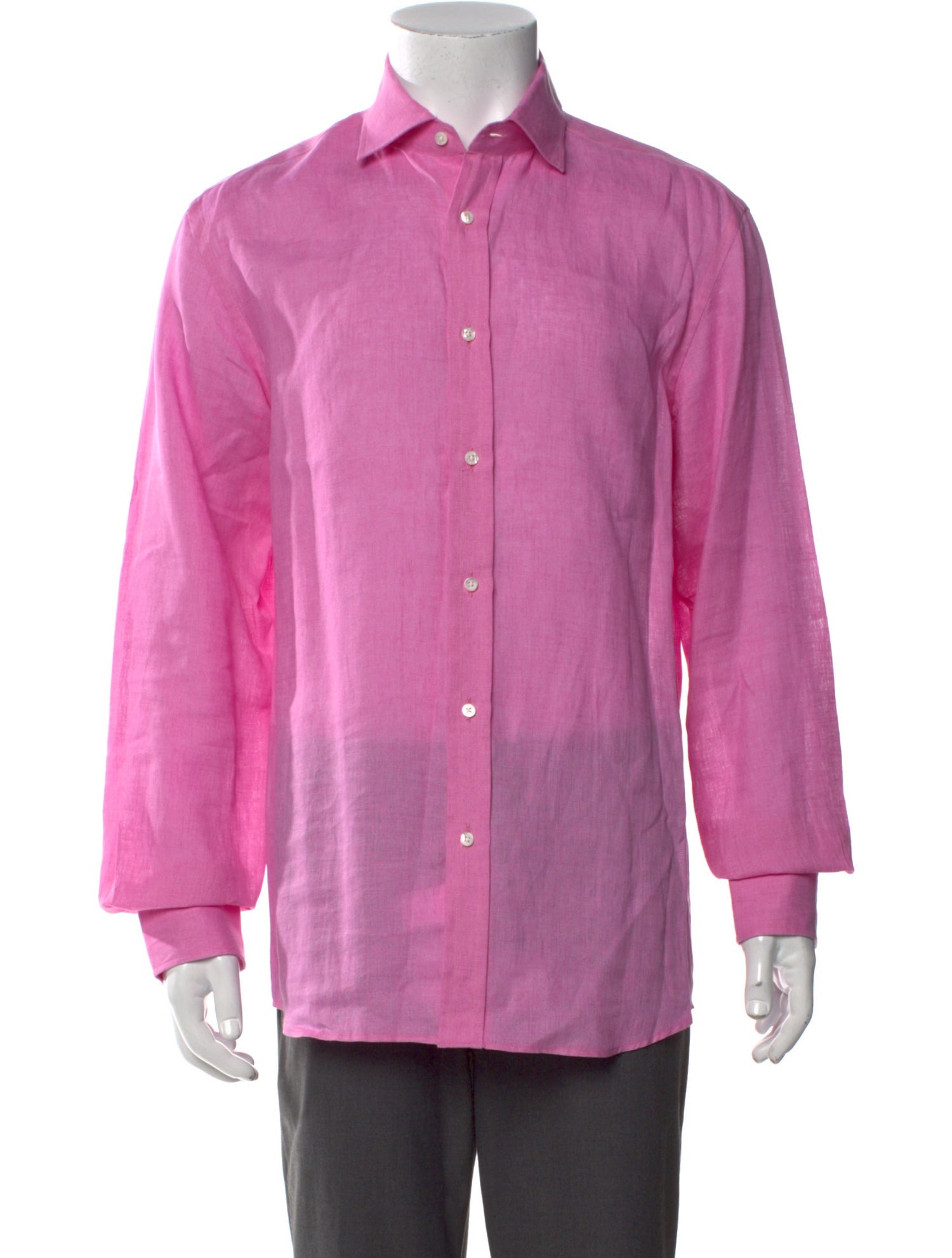 Ralph Lauren Purple Label Linen Long Sleeve Dress Shirt